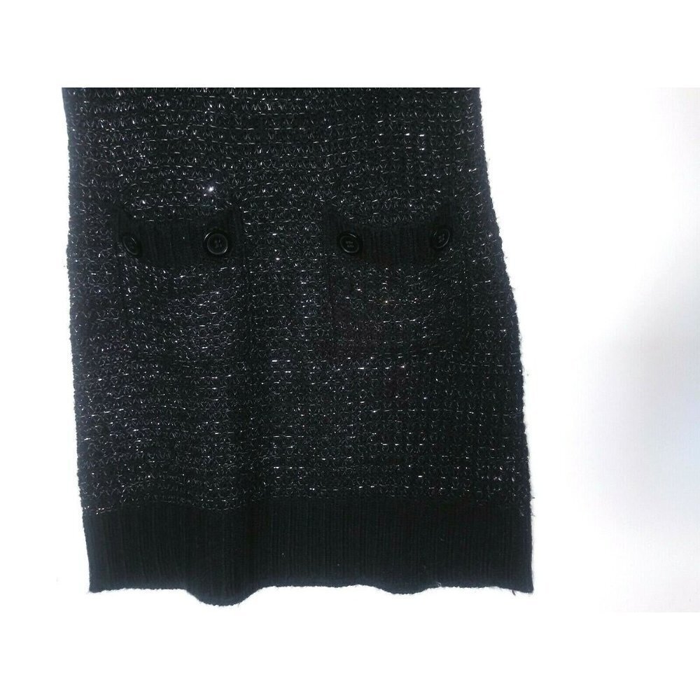 Girls Sweater Dress Cowl neck L (14/15) Black Shimmery Stretchy Envelope neck - Picture 6 of 8